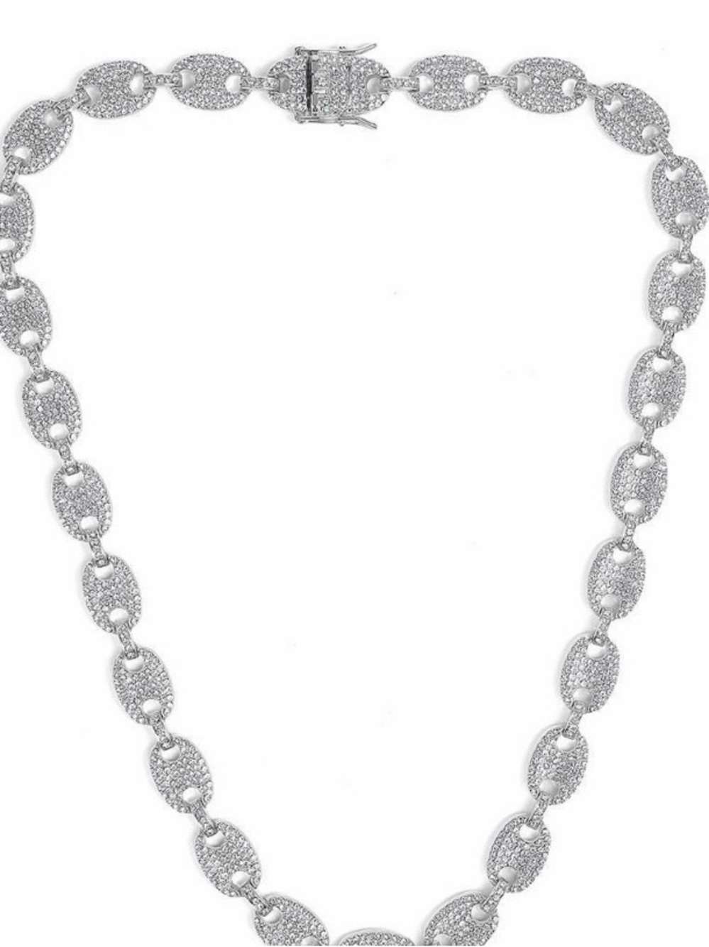 Invicta Elements Unisex 550 mm Iced out Cuban Chain Necklace. Silver (80845)
